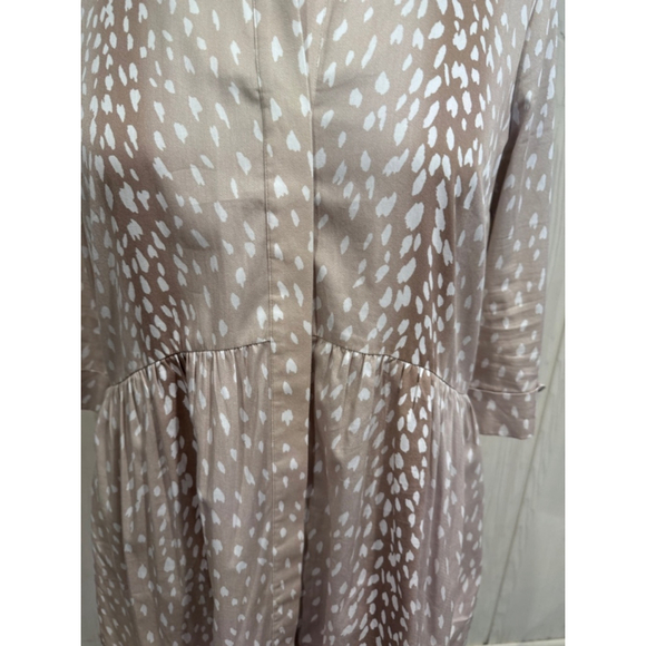 TUCKERMUCK Beige & White Antelope Print ButtonRoyal Shirt Dress L - Picture 3 of 15